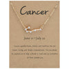 12 Zodiac Signs With Diamonds Necklace Card Rhinestones Collarbone Chain Pendant, Style: Cancer Golden