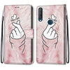For Alcatel 1S (2020) / 3L (2020) Coloured Drawing Cross Texture Horizontal Flip PU Leather Case with Holder & Card Slots & Wallet & Lanyard(Pink Hands Heart)
