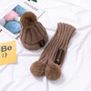 MZ8567 2 in 1 Children Knitted Hat Autumn And Winter Warm Baby Wool Hat + Children Scarf Neck Suit, Size: Free Size(Dark Brown)