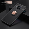 For Huawei nova 8i Metal Ring Holder 360 Degree Rotating TPU Case(Black+Rose Gold)