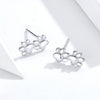 Pet Footprint Sterling Silver Stud Earrings Simple Platinum Plated Earrings