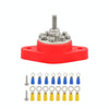 1/4 inch M6 RV Yacht 8-way Terminal Stud with 2 M5x20 Screws + 16pcs Terminals(Red)