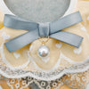 Dog Bib L (30-35cm) Lace Pearl Pendant, Adjustable Saliva Towel