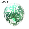 10 PCS 12 Inch Confetti Balloons Wedding Decoration Happy Birthday Party Latex Balloon(Green)