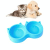 Blue Double Pet Bowl - Anti-Skid Dog & Cat Food Bowl