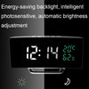 7816 Curved Screen LED Temperature / Humidity Display Multifunctional Clock(White)