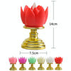 LED Electronic Candle Lotus Lamp Buddha Offering Light Simulation Swing Decorative Lights(Beige)