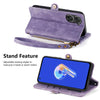 For ASUS Zenfone 10 Geometric Zipper Wallet Side Buckle Leather Phone Case(Purple)