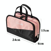 Multifunctional 2 In 1 Cosmetic Bag Portable Large Capacity Transparent Cosmetic Brush Storage Bag Wash Bag(Black + Rose Red)