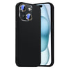 For iPhone 15 Nano Lens Cover Liquid Silicone Phone Case(Black)