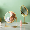 Desktop Makeup Mirror Simple Portable Mirror Rotating Dressing Mirror,Style: Gold Stand Model