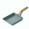 Tamagoyaki Mini Nonstick Pan Flat-Bottomed Breakfast Pan, Style:Long-shaped(Green)