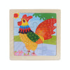 3 PCS Kids Wooden Cartoon Puzzle Jigsaw Toy Early Educational Toys(Cock)