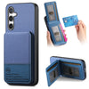 For Samsung Galaxy A13 4G Twill Fabric Leather Vertical Flip RFID Card Bag Phone Case(Blue)