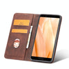 For Sharp Aquos Sense 3 Magnetic Dual-fold Leather Phone Case(Coffee)