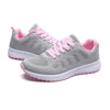 Mesh Breathable Flat Sneakers Running Shoes Casual Shoes for Women, Size:38(Gray Pink)