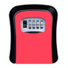 Wall Mounted Key Safe Box - Metal, Weatherproof (Red)