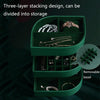 Sp01193 Three-Layer Large-Capacity Leather Jewelry Box(Ink Green)