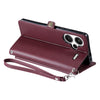 For Redmi Note 13 Pro+ 5G Global Wallet Multi-card Slot Leather Phone Case with Lanyard(Wine Red)