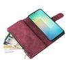 For Samsung Galaxy A06 4G Multifunctional Frosted Zipper Wallet Leather Phone Case(Wine Red)
