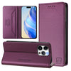 For iPhone 13 Pro Max RC01 Dual-Folded Magnetic Suction RFID Leather Phone Case(Violet)