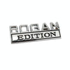 2 PCS Modified Side Door Metal Car Stickers Bogan Edition Label Leaf Board Nameplate Label(Silver Black)