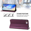 For iPhone 7 / 8 / SE 2022 RC01 Dual-Folded Magnetic Suction RFID Leather Phone Case(Violet)