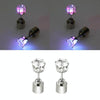 1 Pair Fashion LED Earrings Glowing Light Up Diamond Earring Stud(Pink)