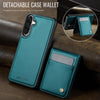 For Samsung Galaxy A36 JEEHOOD J06 British Style RFID MagSafe Card Bag PU Phone Case(Green)