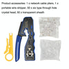 Rj45 8P Through-hole Crystal Head Connector Jacket Network Tool Stripping Wire Cable Pliers Set(Blue)