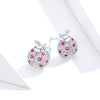 Sterling Silver Insect Earrings Seven-star Ladybug Earrings Platinum-plated Girl Earrings