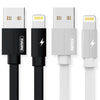 REMAX RC-094i 2m 2.4A USB to 8 Pin Aluminum Alloy Braid Fast Charging Data Cable (White)