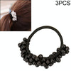3 PCS Women Fashion Vitange Rhinestone Crystal Pearl Hair Band(Black)