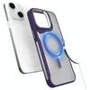 For iPhone 14 / 13 Metal Bracket MagSafe Magnetic Phone Case(Purple)
