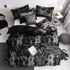Luxury Bedding Black Marble Pattern Set Sanded Printed Quilt Cover Pillowcase, Size:175x220cm(Marble - Black)