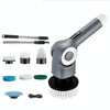 7 In 1 Electric Spin Scrubber Rechargeable Waterproof Floor Clean Bush with 23.6 Inch Adjustable Handle(Grey)