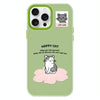 For iPhone 13 Pro Max Skin Feeling Jelly TPU Hybrid PC Phone Case(Happy Cat Green)