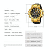 STRYVE S8025 Sports Night Light Electronic Waterproof Watch Multifunctional Student Watch(Black Gold)