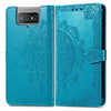 For  Asus Zenfone 8 Flip Mandala Embossing Pattern Horizontal Flip Leather Case with Holder & Card Slots & Wallet & Lanyard(Blue)
