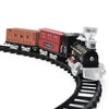 SS333-64 Electric Retro Simulation Train Model Children Toys Light Music Track Train (Red)