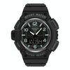 SANDA 3101 Dual Time Dispay Dial Luminous Timer Alarm Clock Electronic Watch for Men(All Black)