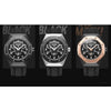 BAOGELA 1901 Honeycomb Hollow Luminous Dial Silicone Strap Quartz Watch For Men(Black Rose Gold)
