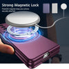 For Samsung Galaxy Z Fold3 360 Rotation Ring Holder MagSafe Shockproof PC Phone Case(Wine red)