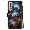 For Samsung Galaxy S21 5G Crystal Texture Colored Drawing Leather Phone Case(Little Lantern Flower)