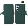 For Samsung Galaxy A26 5G Genuine Leather Magnetic RFID Leather Phone Case(Green)