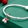 S925 Sterling Silver Pendant Christmas Wind Chimes with Bow Cute Bells Beads DIY Bracelet Necklace Accessories