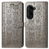 For ASUS Zenfone 10 Cat and Dog Embossed Leather Phone Case(Grey)