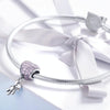 S925 Sterling Silver Bear Balloon Heart-shaped Inlaid Zirconium Diamond DIY Bead Bracelet Accessories, Style:Bead