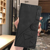 For Samsung Galaxy S24 FE 5G Triangles Embossed Leather Phone Case(Black)