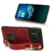 For Asus ROG Phone 8 Pro Wristband Leather Back Phone Case(Red)